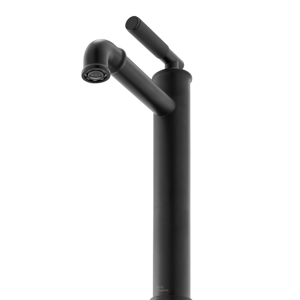 Swiss Madison Avallon Single Hole, Single-Handle Sleek, High Arc Bathroom Faucet in Matte Black