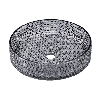 Swiss Madison Cache 15.75" Round Glass Vessel Sink in Black