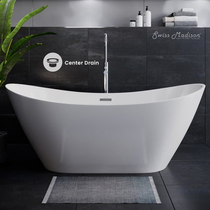 Swiss Madison Ivy 60" Double Slipper Freestanding Bathtub