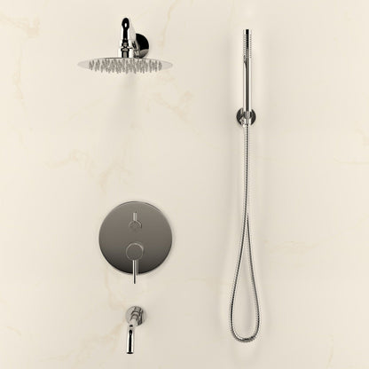 Swiss Madison Ivy 1.8 GPM Wall Mount Fixed Shower Head with Hand Sprayer and Tub Filler in Polished Chrome, Valve Included