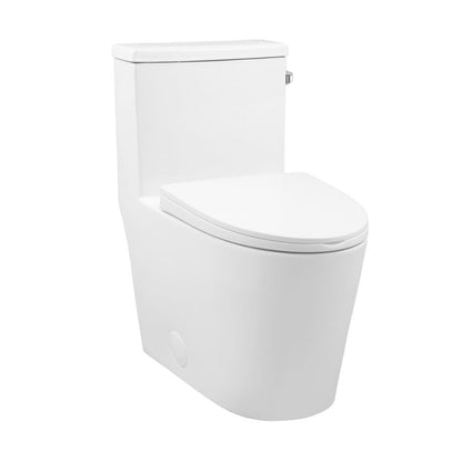 Swiss Madison Dreux One-Piece 12" Rough-in 1.28 GPF Right Flush Elongated Toilet in Glossy White