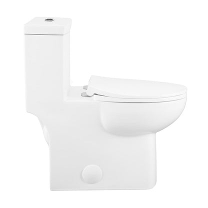 Swiss Madison Classe One-Piece 12" Rough-in 1.1/1.6 GPF Dual Top Flush Elongated Toilet in Glossy White