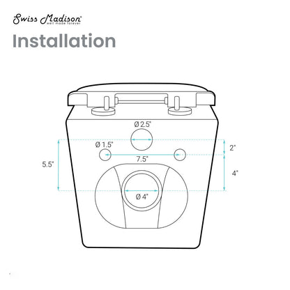 Swiss Madison Calice Wall-Hung Toilet Bundle 0.8/1.6 GPF Dual Flush in Matte Black with Black Flush Plate