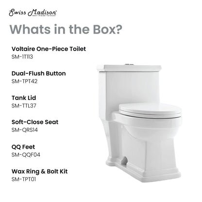 Swiss Madison Voltaire One-Piece Elongated Toilet Dual-Flush 1.1/1.6 gpf