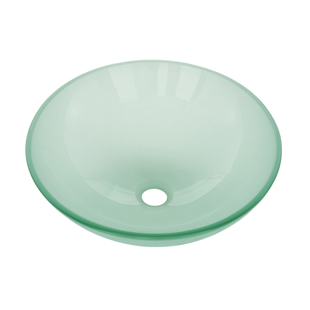 Swiss Madison Cascade 16.5 Color Glass Vessel Sink with Faucet, Frost