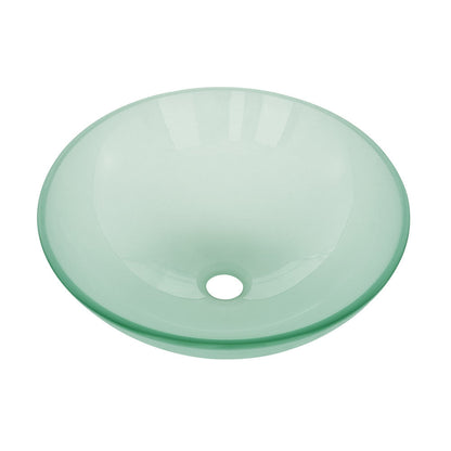 Swiss Madison Cascade 16.5 Color Glass Vessel Sink with Faucet, Frost