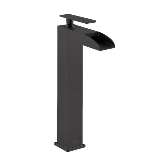 Swiss Madison Concorde Single Hole, Single-Handle, High Arc Waterfall, Bathroom Faucet in Matte Black