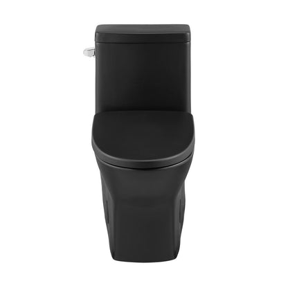 Swiss Madison Sublime II One-Piece 12" Rough-in 1.28 GPF Left Flush Round Compact Toilet in Matte Black
