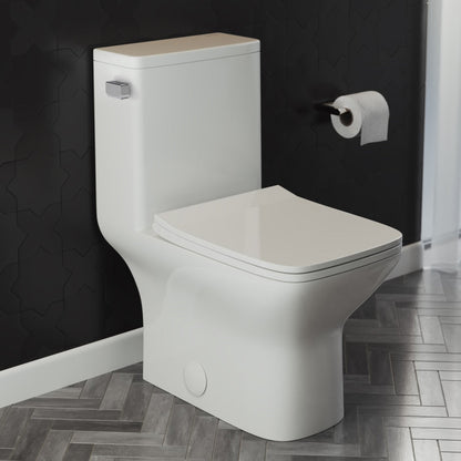 Swiss Madison Carre One Piece Square Toilet Left Side Flush, 10" Rough-In 1.28 gpf