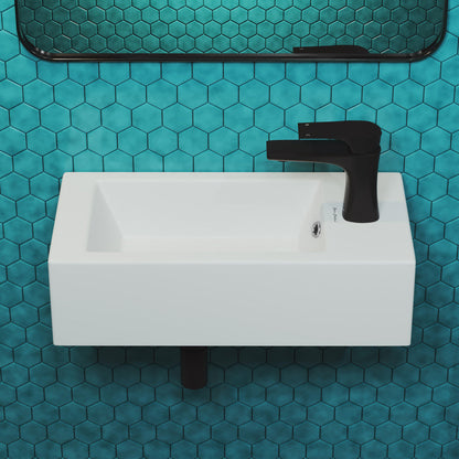 Swiss Madison Voltaire 19.5 x 10 Rectangular Ceramic Wall Hung Sink with Right Side Faucet Mount