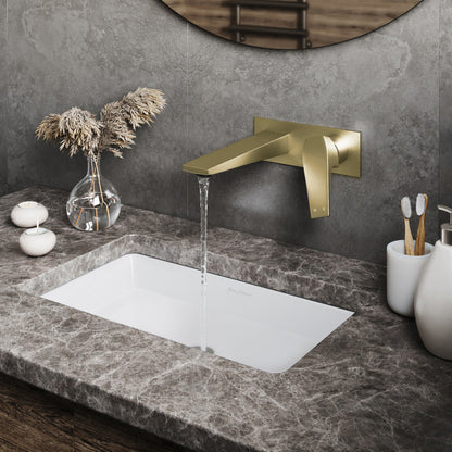 Swiss Madison Voltaire Single-Handle, Wall-Mount, Bathroom Faucet in Brushed Gold