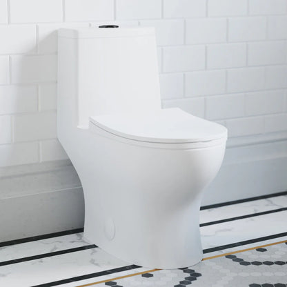 Swiss Madison Ivy One Piece Toilet Dual Vortex™ Flush, Black Hardware 1.1/1.6 gpf