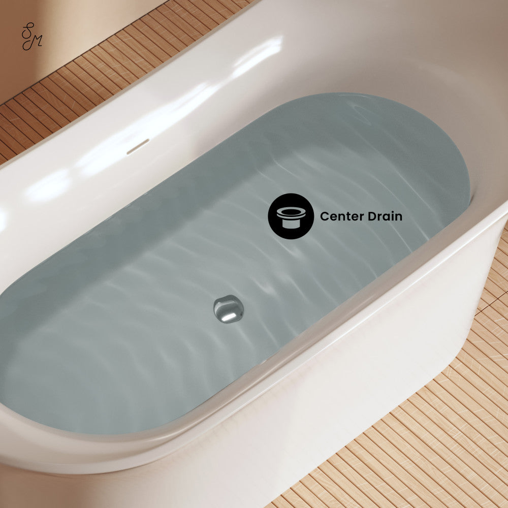 Swiss Madison Cascade 66" Double Slipper Soaking Freestanding Bathtub in Glossy White, Drain Included