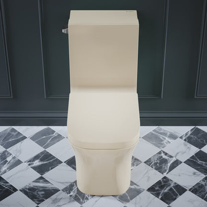 Swiss Madison Concorde One Piece Square Left Side Flush Handle Toilet 1.28 gpf in Bisque