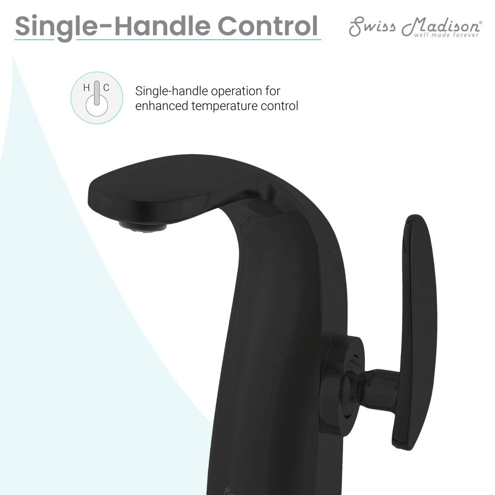 Swiss Madison Chateau Single Hole, Single-Handle, Bathroom Faucet in Matte Black