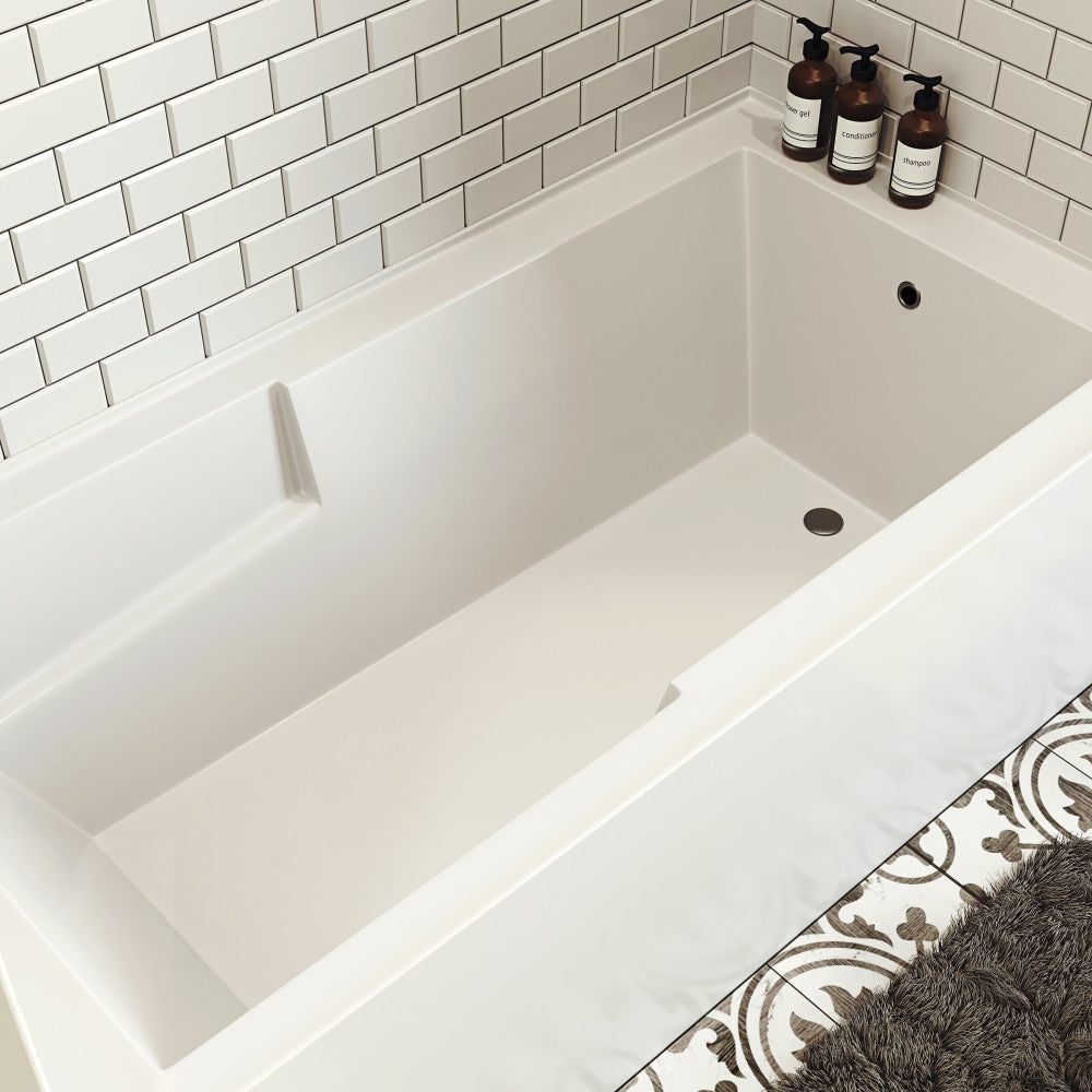 Swiss Madison Voltaire 72" x 36" Right-Hand Drain Alcove Bathtub with Apron and Armrest