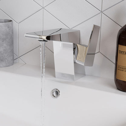 Swiss Madison Carre Single Hole, Single-Handle, Bathroom Faucet in Chrome
