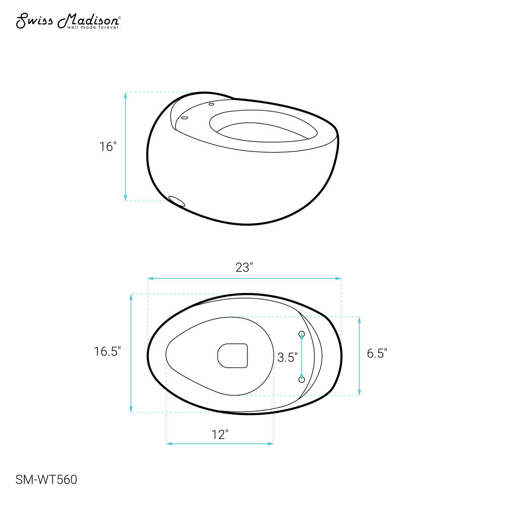 Swiss Madison Plaisir Back to Wall Toilet