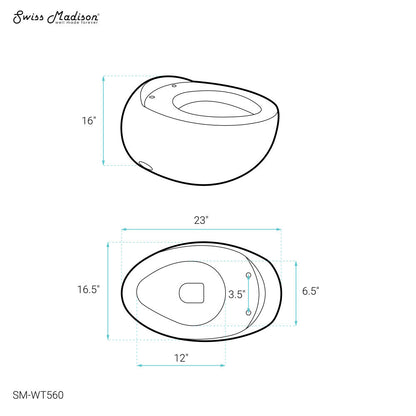 Swiss Madison Plaisir Back to Wall Toilet