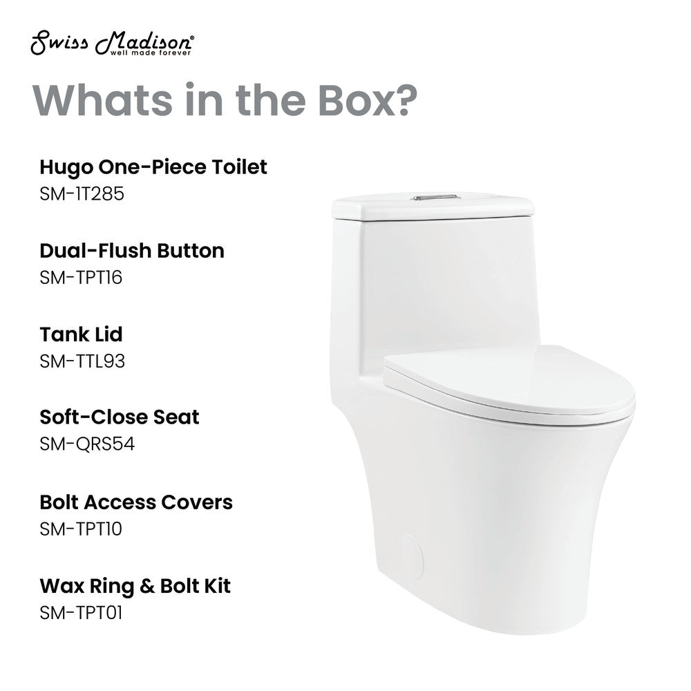 Swiss Madison Hugo One Piece Elongated Dual Flush Toilet 1.1 / 1.6 gpf