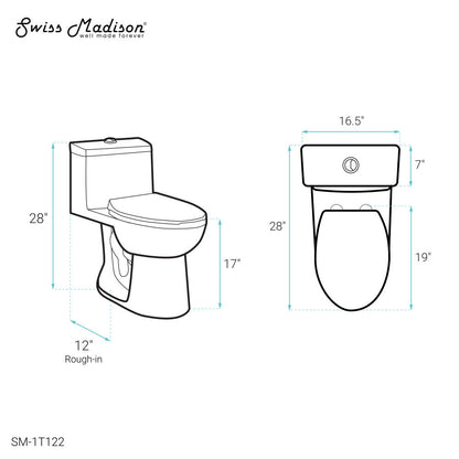 Swiss Madison Avallon One-Piece Elongated Dual Flush-Toilet 1.1/1.6 gpf