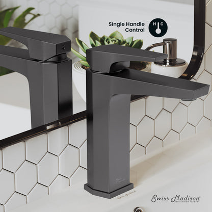 Swiss Madison Voltaire Single Hole, Single-Handle, Bathroom Faucet in Gunmetal Grey