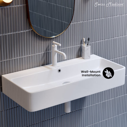Swiss Madison Carre 36" Rectangle Wall-Mount Bathroom Sink
