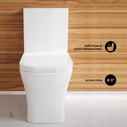 Swiss Madison Concorde One Piece Square Toilet Dual Flush 1.1/1.6 gpf with 10" Rough In