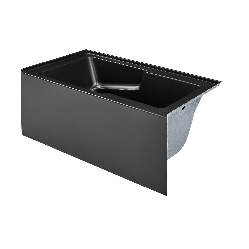 Swiss Madison Voltaire 54" x 30" Right-Hand Drain Alcove Bathtub with Apron in Matte Black
