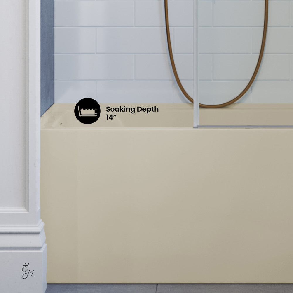 Swiss Madison Voltaire 48" x 32" Left-Hand Drain Alcove Bathtub with Apron in Bisque
