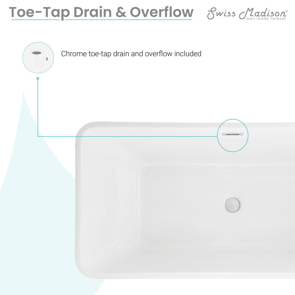Swiss Madison St. Tropez 60" Freestanding Bathtub
