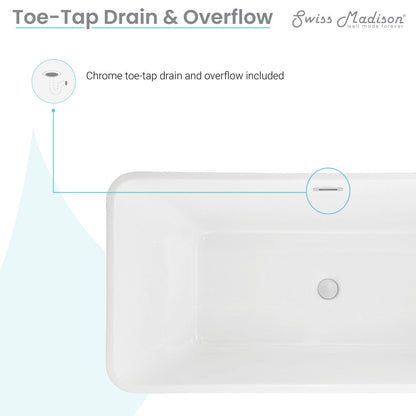 Swiss Madison St. Tropez 60" Freestanding Bathtub