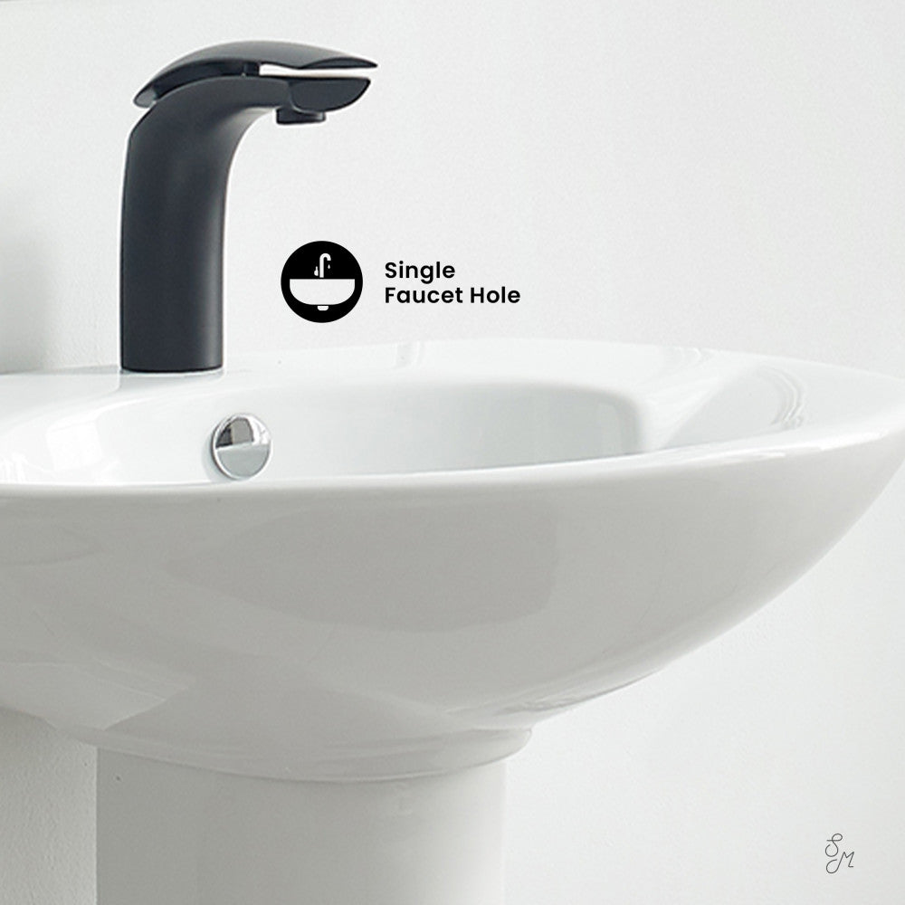 Swiss Madison Plaisir Rounded Basin Pedestal Sink