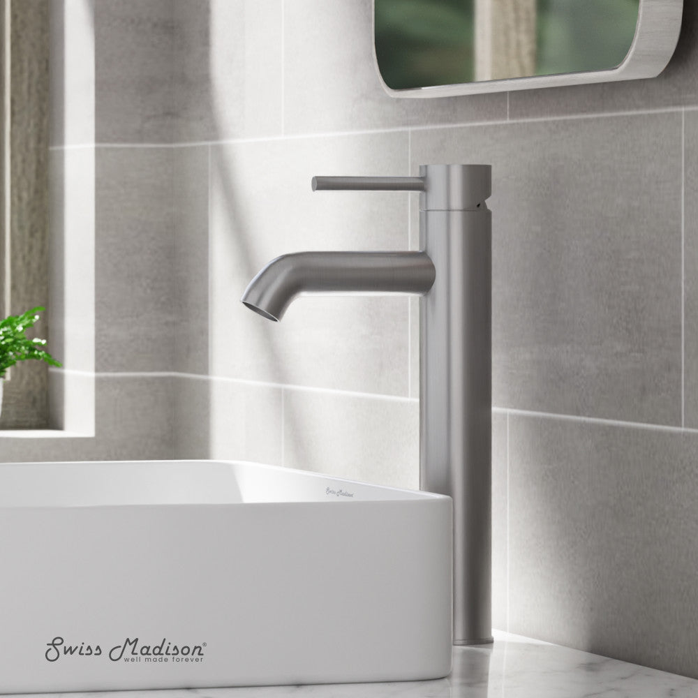 Swiss Madison Ivy Single Hole, Single-Handle, High Arc Bathroom Faucet in Brushed Nickel