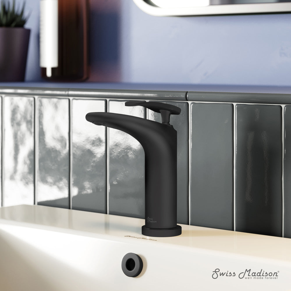 Swiss Madison Sublime Single Hole, Single-Handle, Bathroom Faucet in Matte Black