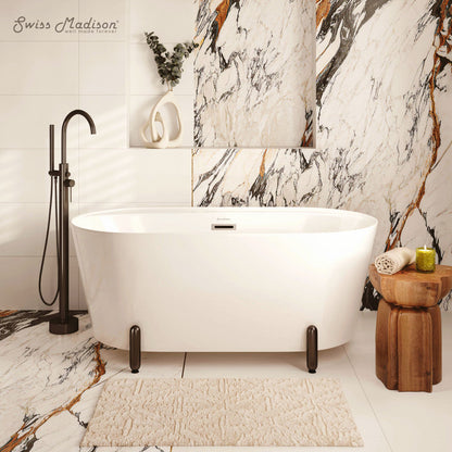 Swiss Madison Monaco 59" Freestanding Bathtub with Matte Black Stand
