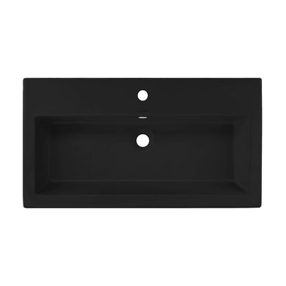 Swiss Madison Voltaire 32" Rectangle Wall-Mounted Sink in Matte Black