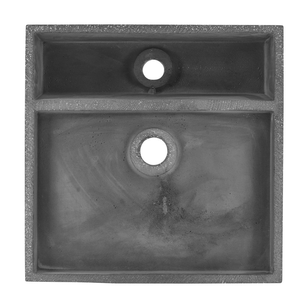Swiss Madison Lisse 16" Square Concrete Vessel Bathroom Sink in Dark Grey