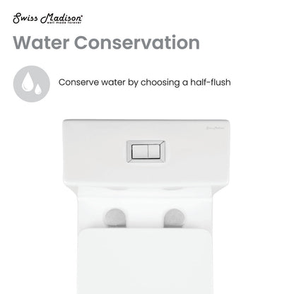 Swiss Madison Eclair One-Piece Square Toilet Dual-Flush 0.8/1.28 gpf
