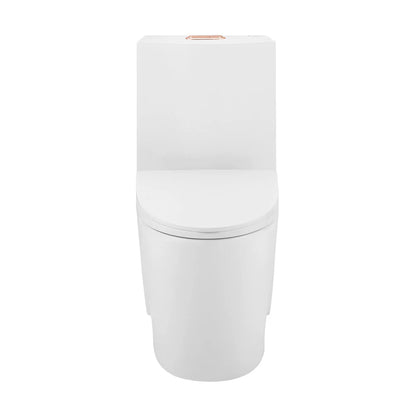 Swiss Madison St. Tropez One Piece Elongated Toilet Dual Vortex™ Flush, Rose Gold Hardware