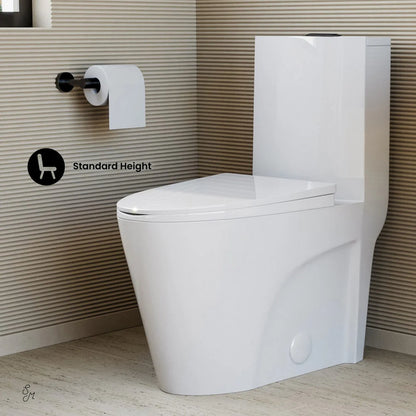 Swiss Madison St. Tropez One Piece Elongated Toilet Dual Vortex™ Flush, Black Hardware