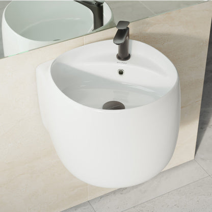 Swiss Madison Ivy 18 in. Ceramic Glossy White Wall Mount Sink