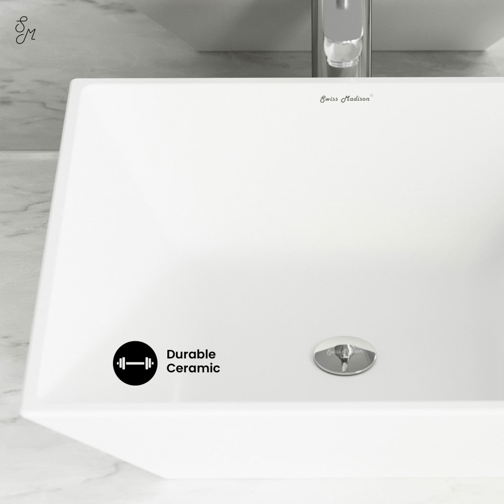 Swiss Madison St. Tropez Square Ceramic Vessel Sink