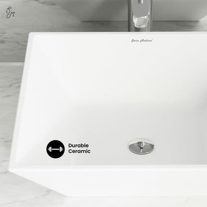 Swiss Madison St. Tropez Square Ceramic Vessel Sink