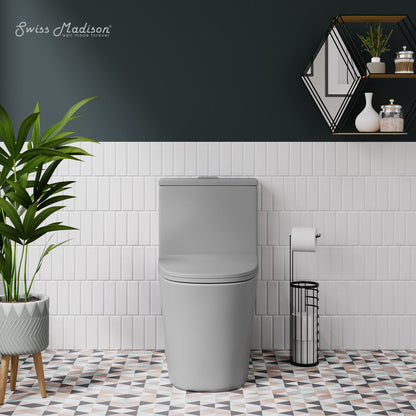 Swiss Madison Dreux One Piece Elongated Dual Flush Toilet in Matte Grey 0.95/1.26 GPF