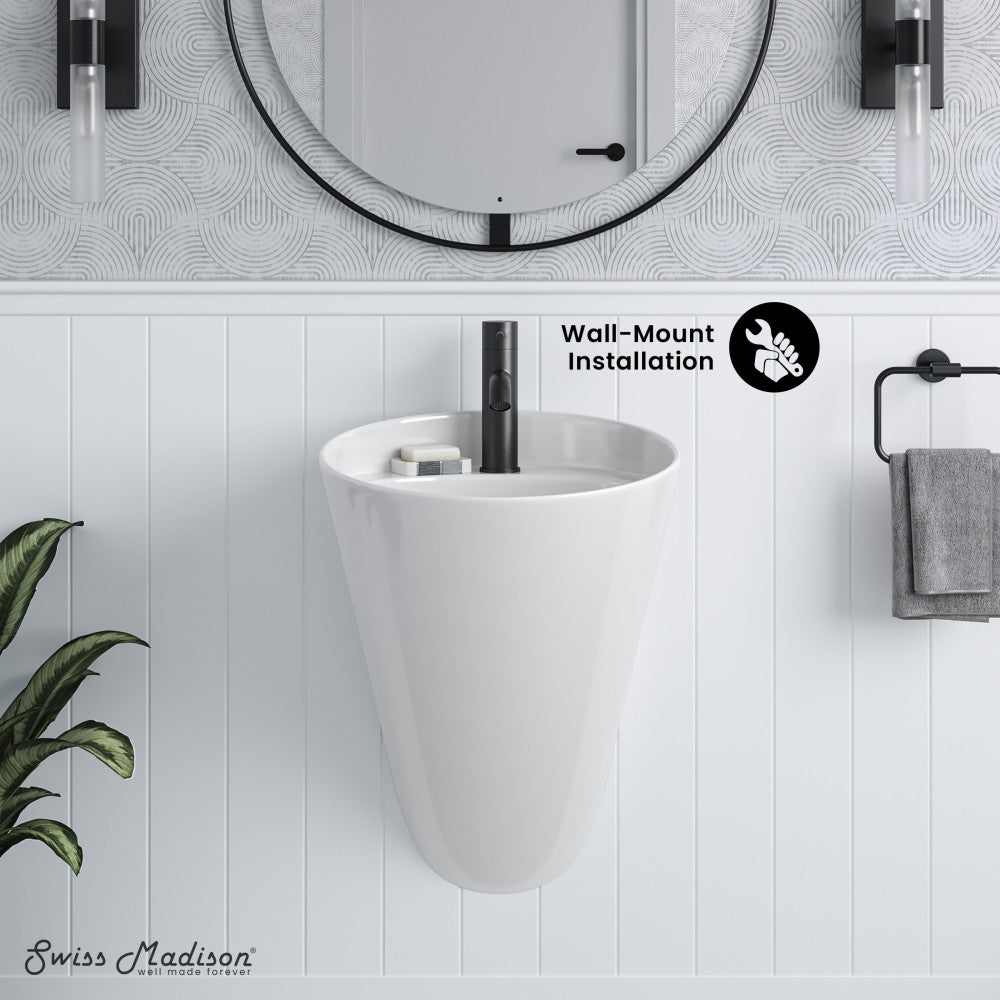 Swiss Madison Calice 18" Wall-Mount Bathroom Sink