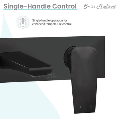 Swiss Madison Monaco Single-Handle, Wall-Mount, Bathroom Faucet in Matte Black