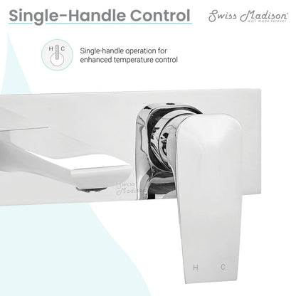 Swiss Madison Monaco Single-Handle, Wall-Mount, Bathroom Faucet in Chrome