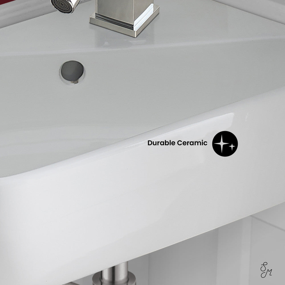 Swiss Madison Plaisir 18 x 11 Ceramic Wall Hung Sink with Right Side Faucet Mount