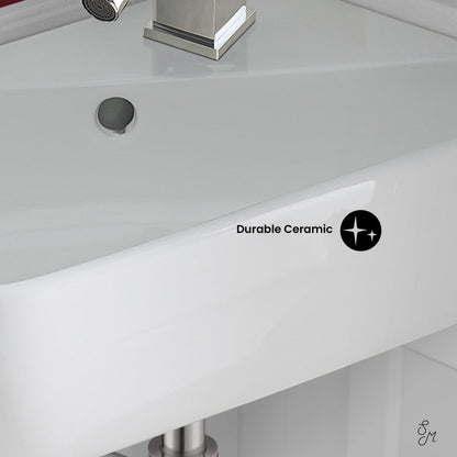 Swiss Madison Plaisir 18 x 11 Ceramic Wall Hung Sink with Right Side Faucet Mount